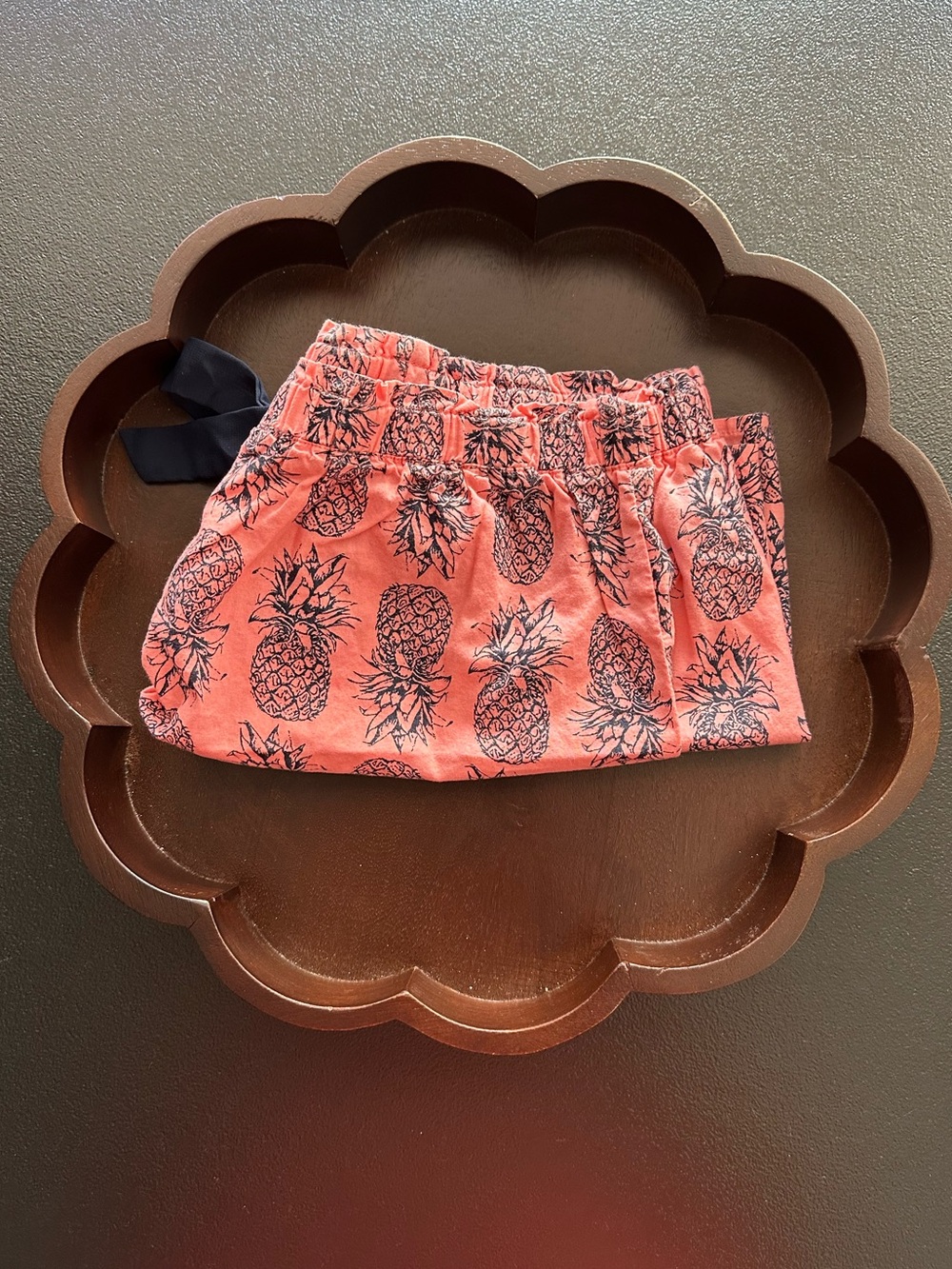 Women’s Sonoma Coral & Navy Blue Pineapple Print Pajama Shorts Size S